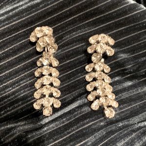 Vintage rhinestone earrings these slide on. Or call them clips
